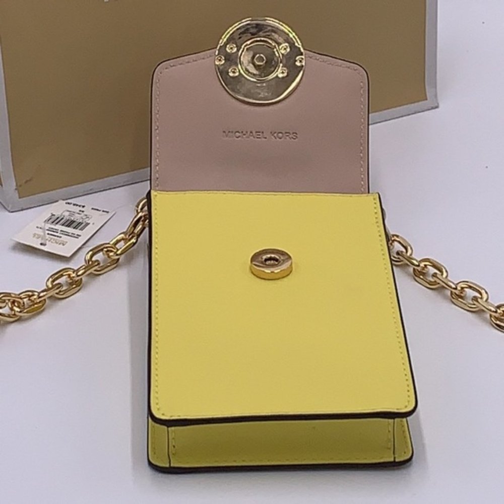 MICHAEL KORS Carmen Small Color-Block Faux Leather Phone Crossbody Bag - Picture 9 of 16